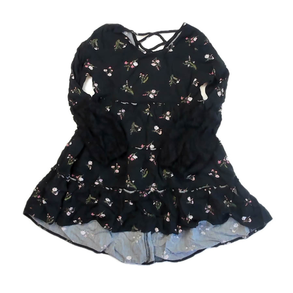 Art Class Girls Black Floral Romper size: 7-8 Years